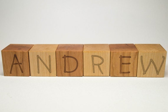 Personalized Wooden Name Letter Blocks 