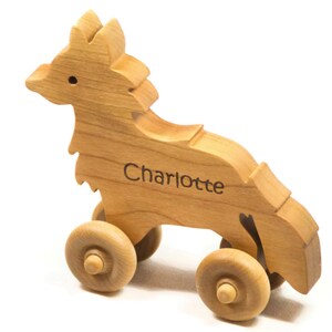 Wooden Toy Car Wooden Car Fox Car Personalized for Children and Baby image 2