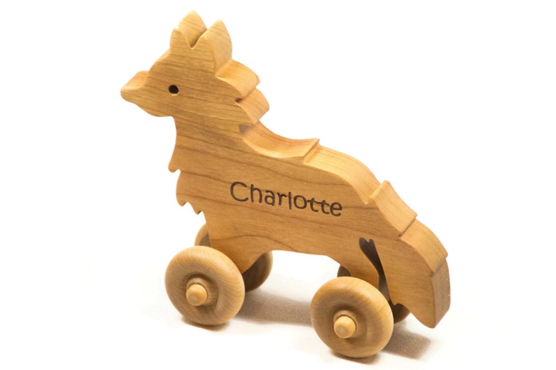 Wooden Toy Car Wooden Car Fox Car Personalized for Children and Baby image 2