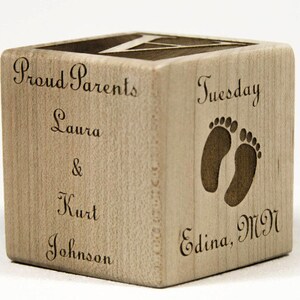 Personalized Wooden Baby Blocks, Baby Shower Gift, Baptism Gift Baby Blocks, Newborn Gift image 3