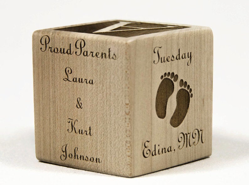Personalized Wooden Baby Blocks Baby Shower Gift Baptism Etsy