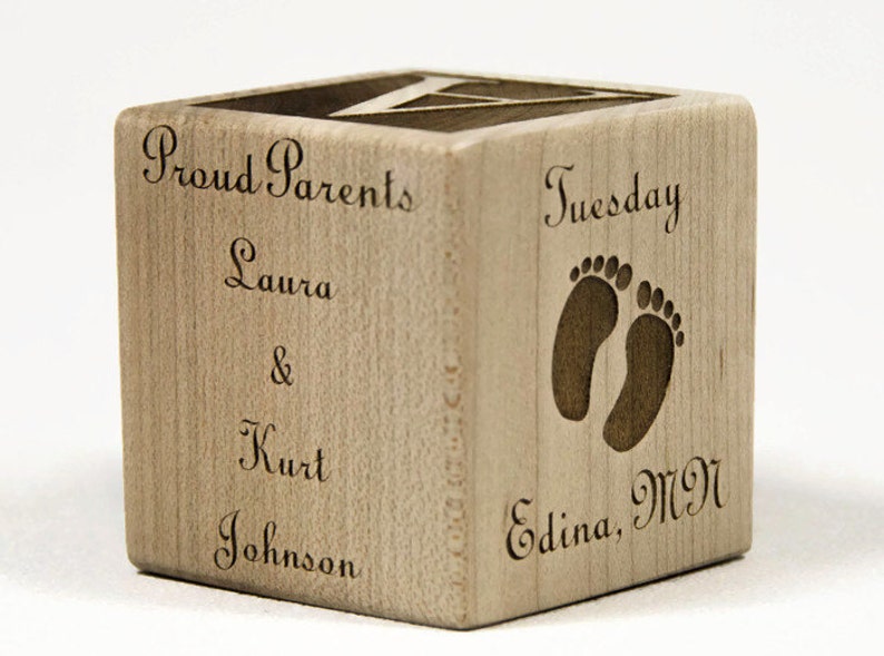 Personalized Wooden Baby Blocks, Baby Shower Gift, Baptism Gift Baby Blocks, Newborn Gift image 3