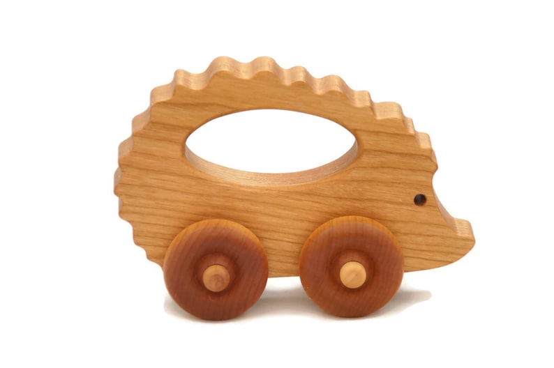 Wooden Toy Car Hedgehog Personalized Name Custom toy Baby Shower, Nursery Decor, Birthday Gift image 5