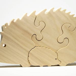 Personalized Wood Hedgehog Puzzle: Aspen Toddler Toy, Nursery Decor