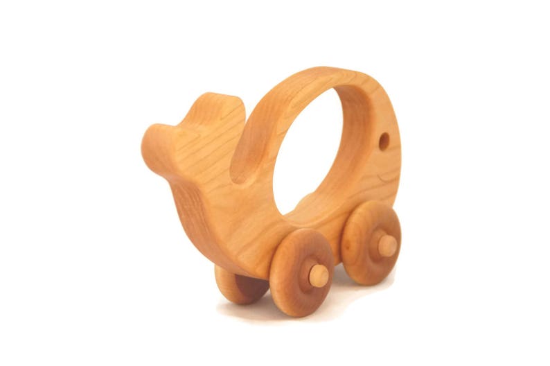 Personalized Toddler Toy Montessori Wooden Toy Car Whale Push Car