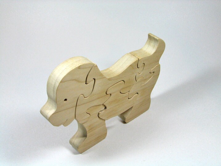 Wooden Puppy Dog Puzzle Wooden Puppy Dog Toy Puppy Dog Etsy UK