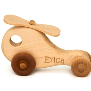Wood Toy Helicopter - Personalized - Great for Baby Shower, Birthday, Nursery Decor