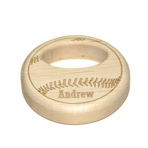 Wooden Baby Rattle, Wooden Baby Toy, Baseball Wood Rattle Personalized Baby Gift image 2