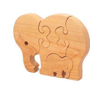 Wooden Puzzle Elephant Wooden Animal Puzzle Wooden Toy Montessori Toy image 4