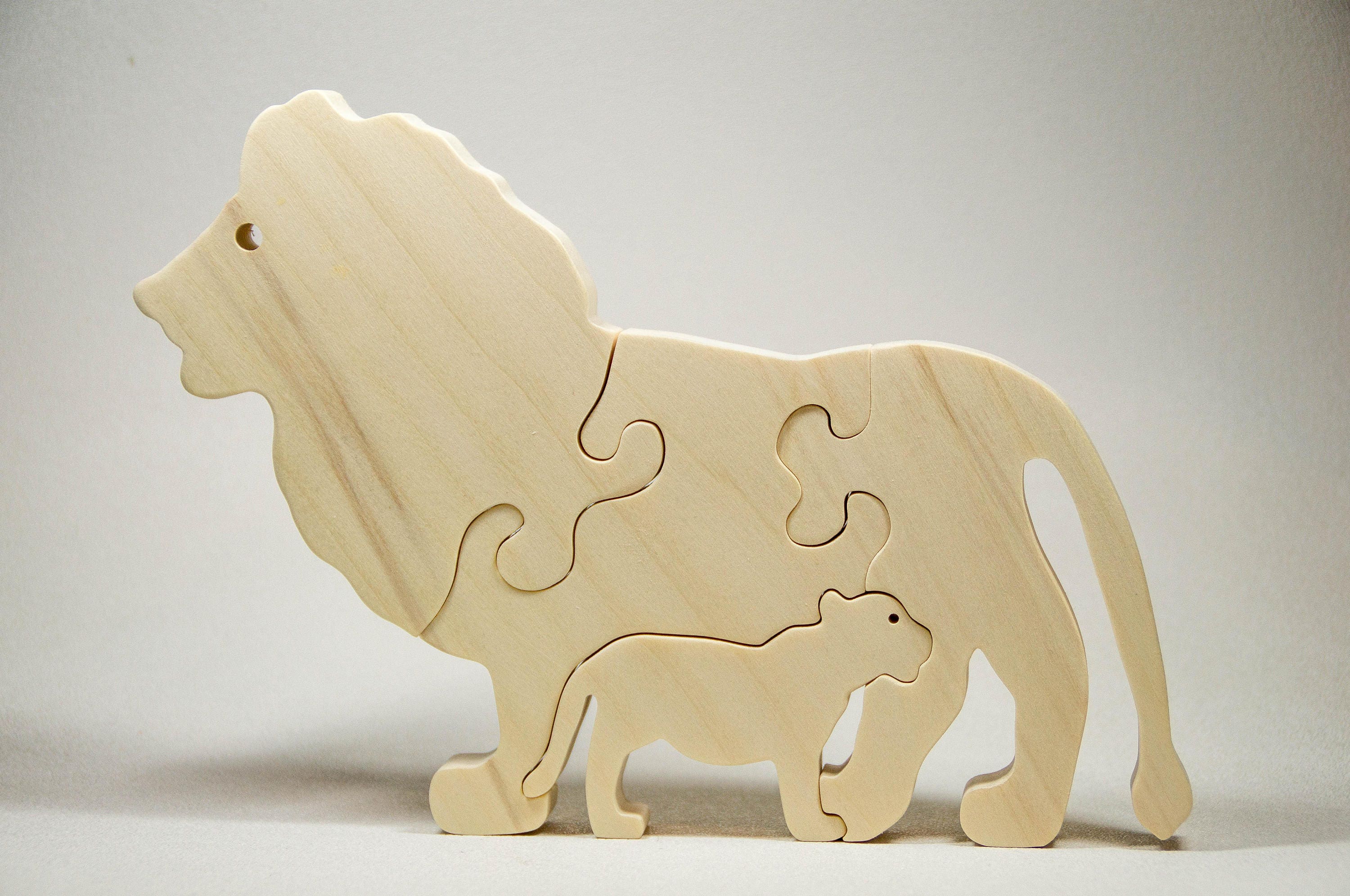 Puzzle animaux en bois Lion