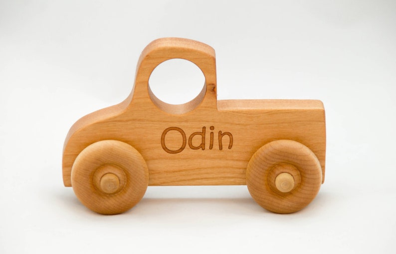 Personalized Wooden Toy Truck, Push Toy, Baby Shower and Ring Bearer Gift, Montessori Toy image 4