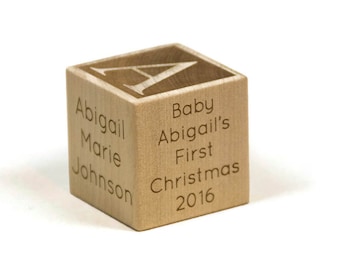 Baby First Christmas Gift, Personalized Wooden Baby Block, First Christmas, Baby Gift, Christmas Gift