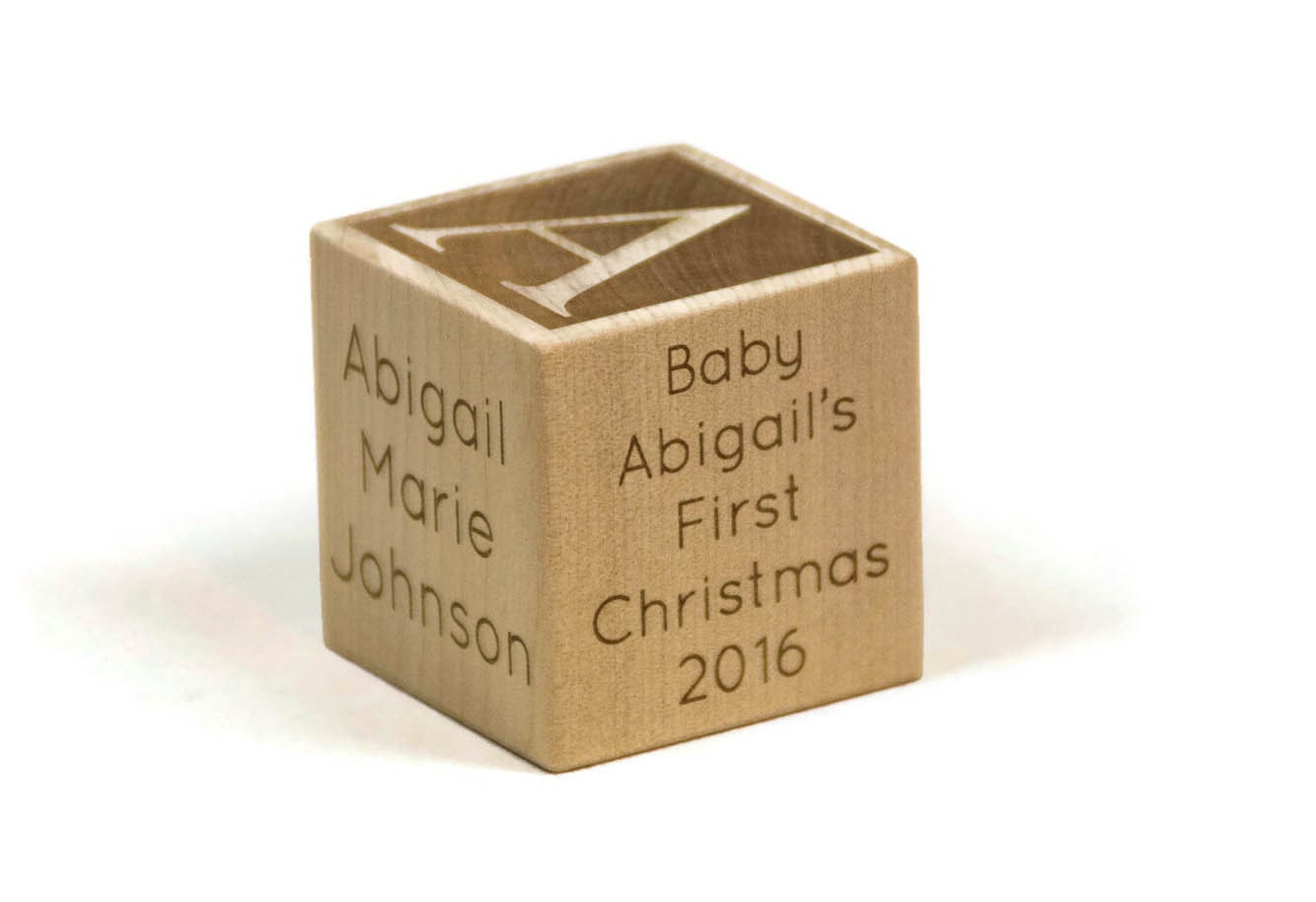 Cadeau de Noël Bébé d'abord, Bloc en Bois Personnalisé Bébé, Premier Noël, Cadeau Noël