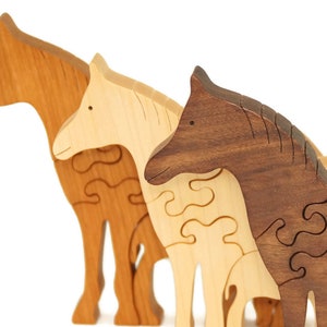 Wooden Toy Puzzle for Toddlers, Wooden Toy Horse Puzzle, Waldorf Toys Christmas gift for son, boys, and girls image 7