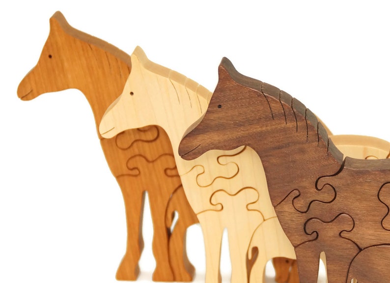 Wooden Toy Puzzle for Toddlers, Wooden Toy Horse Puzzle, Waldorf Toys Christmas gift for son, boys, and girls image 7