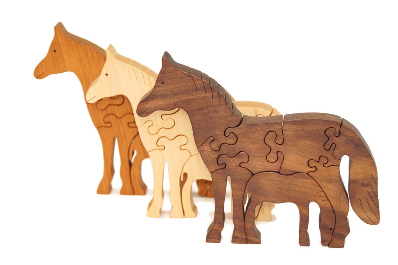 Wooden Toy Puzzle for Toddlers, Wooden Toy Horse Puzzle, Waldorf Toys Christmas gift for son, boys, and girls image 6