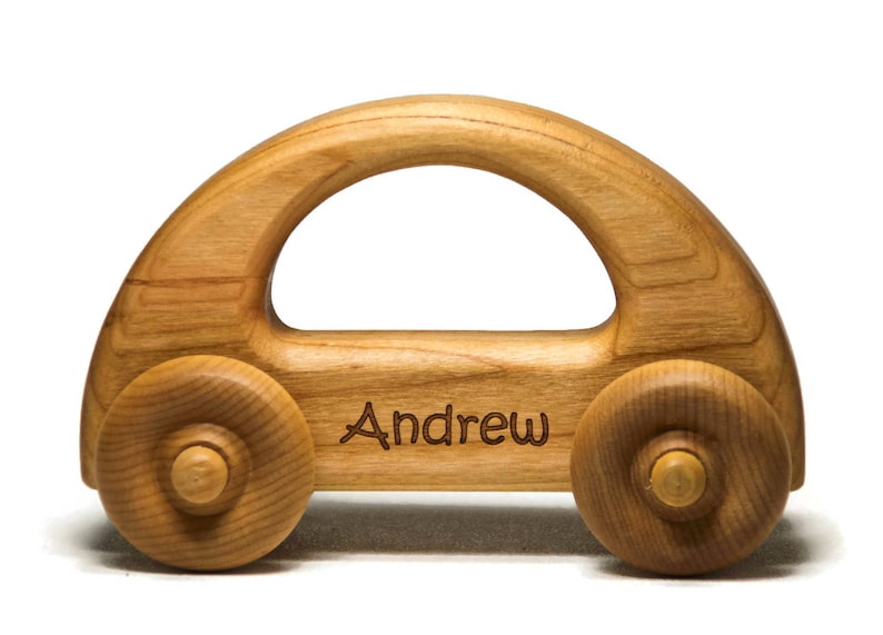 Personalized Wooden Toy Car for Toddlers, Montessori Waldorf Toy Car - First Birthday Gift Baby Shower Gift