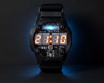 Metro 2033 Style Digital Watch Cyberpunk LED Timepiece Futuristic Tech Watch Industrial Sci-Fi Wristwatch