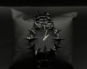 Reloj Casio personalizado negro "Void Spikes", pieza de arte oscuro, reloj con púas hecho a mano.