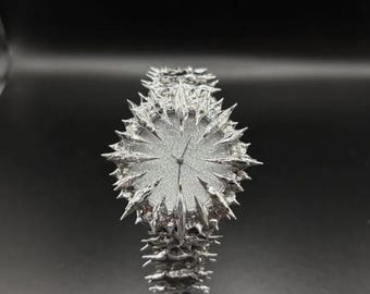 Custom Icy Spiked Casio Watch Silver Frost Dial Handmade Sculpted Mod Unique Art Watch