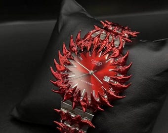 Custom Casio “Red Spiked Sunburst” – A Unique Handcrafted Custom Watch