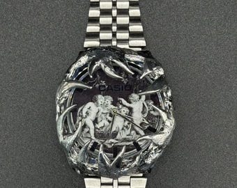 Silver Spike Soldered Style Opium Gothic Chrome Watch Y2K Quartz