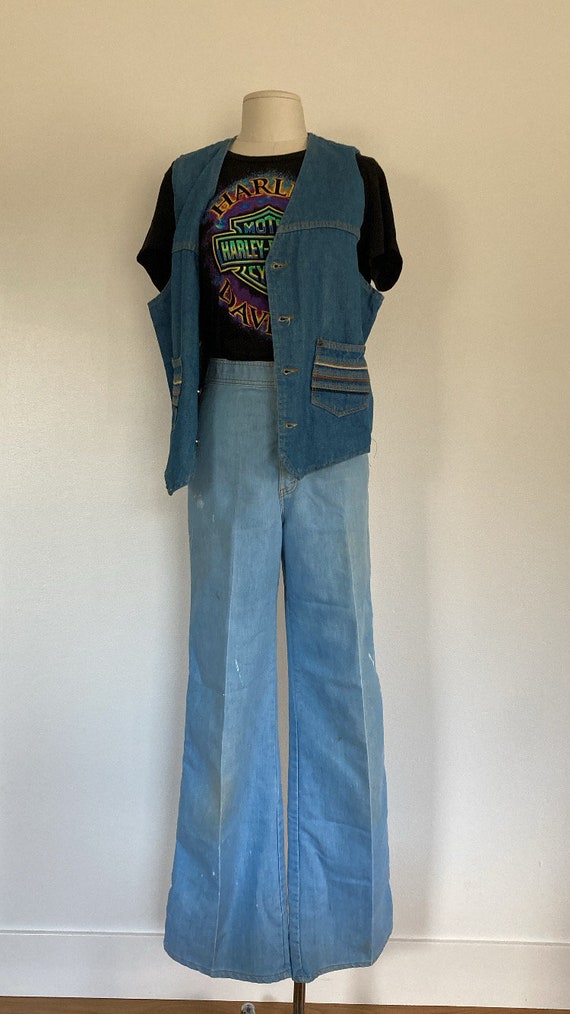 70s Wrangler Denim Vest WRapid Transit Size Large