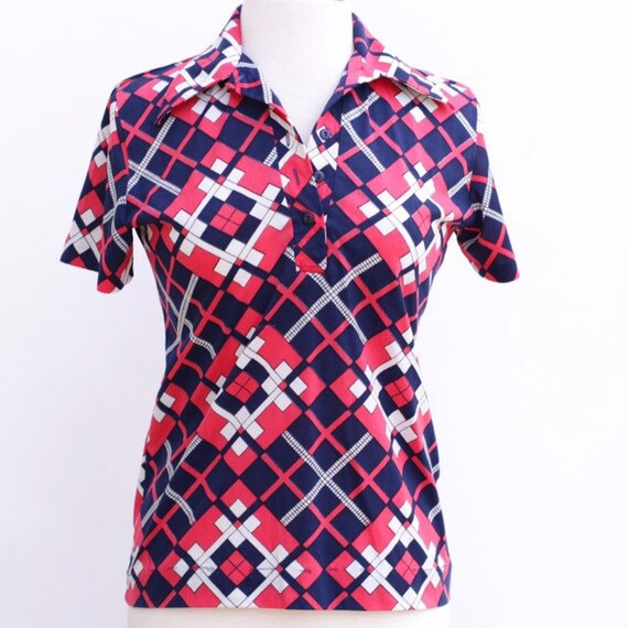 70s Nylon Shirt // Disco Collar Blouse // Wallpape