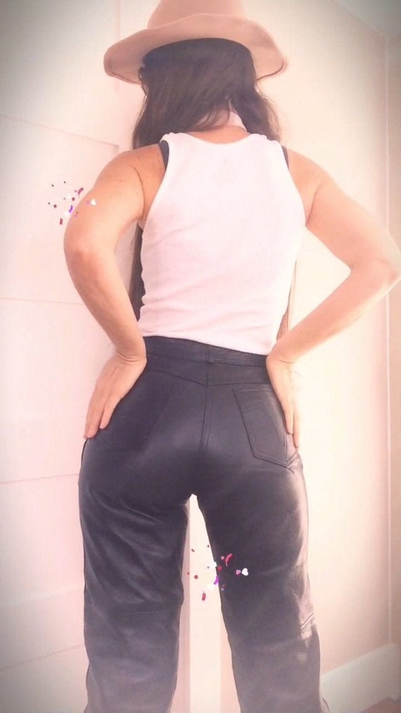 Black Leather Pants // 80s Reed Leather Pants