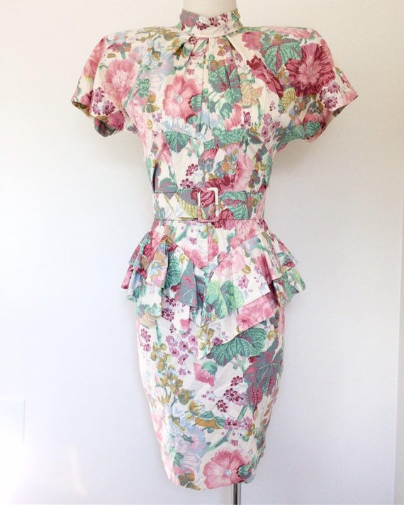 Designer 80s Dress // Floral Karen Alexander Dress
