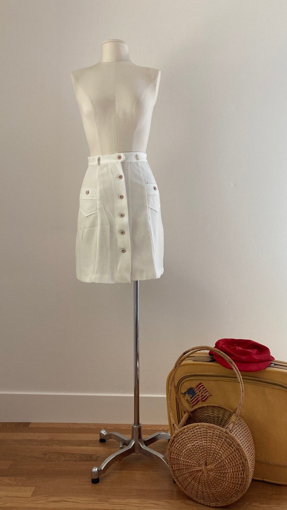 60s Aline Skirt White Mini Skirt - image 2