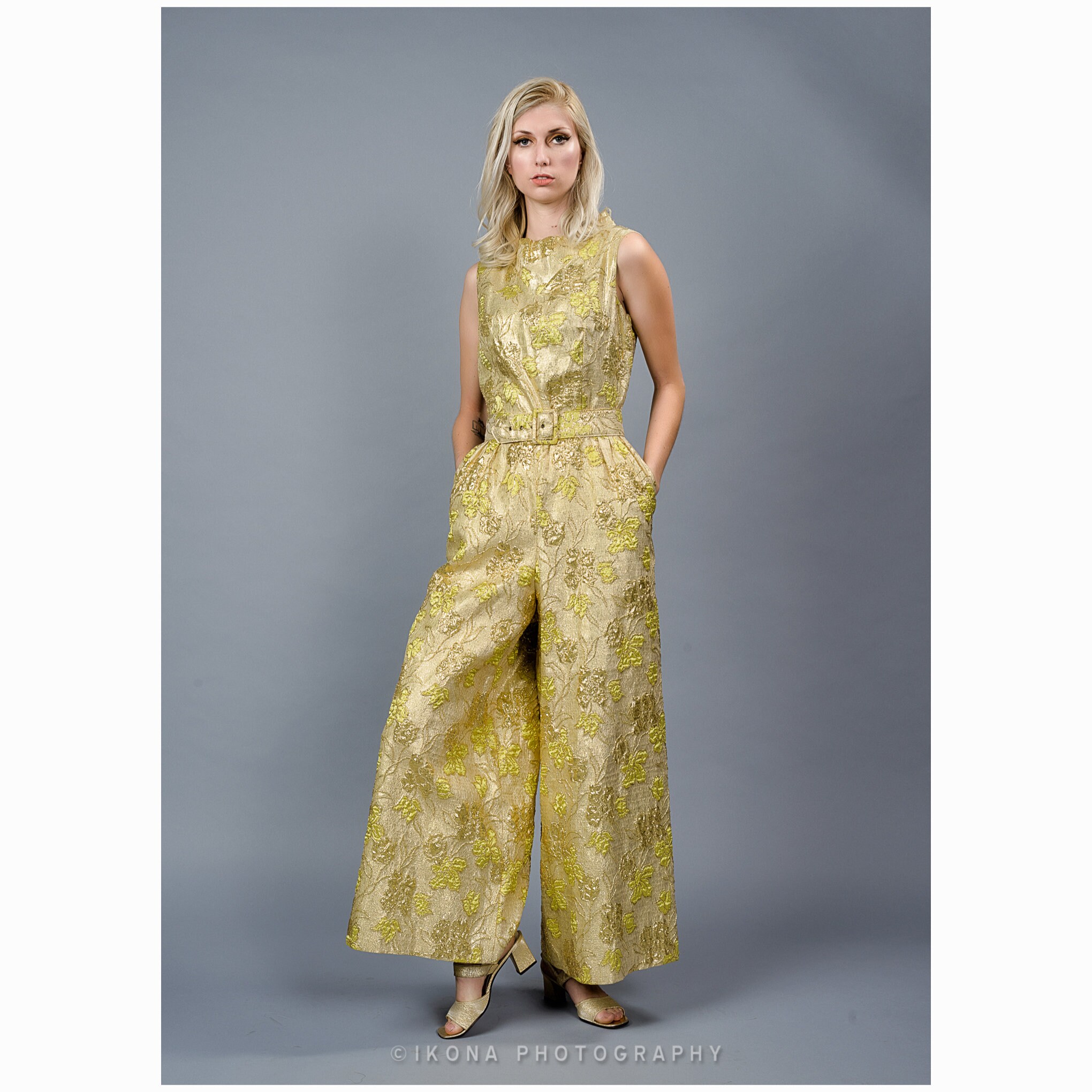 metallic gold romper