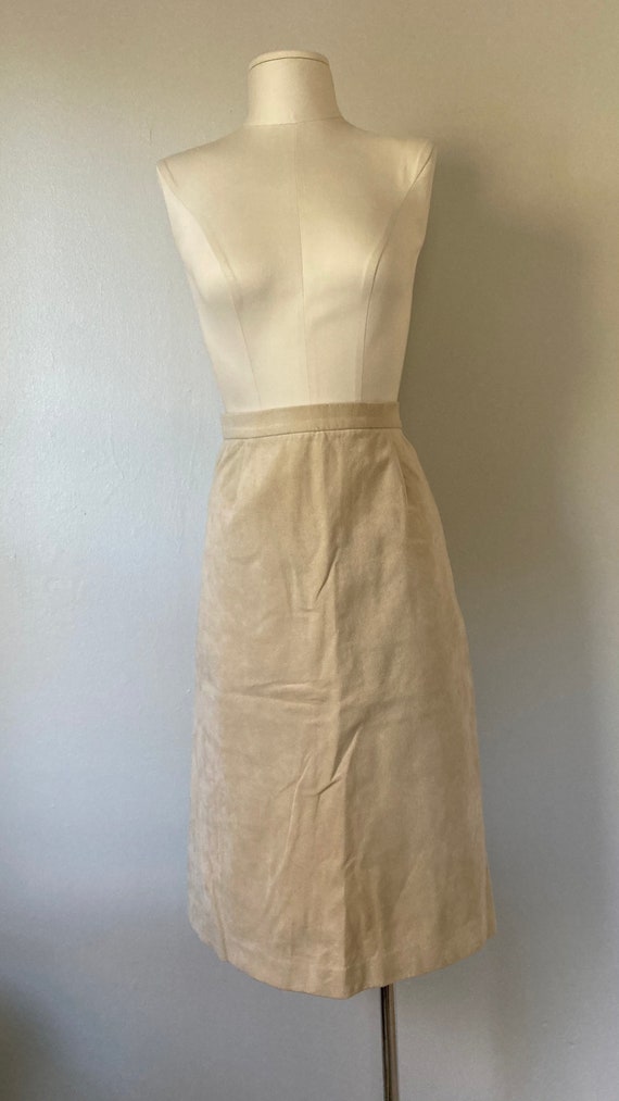 Cream Ultra Suede Skirt Vintage LilliAnn