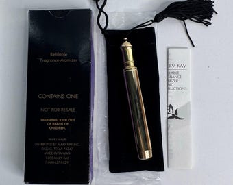 Atomizador de perfume recargable vintage Mary Kay para bolso de viaje, de metal.
