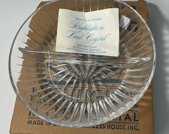 Vintage Princess House Highlights Lead Crystal Divided Serving Dish # 870 - with Box
