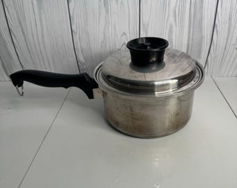 Vintage Chef's Ware Towncraft  7” Deep Sauce Pan 2.5 Qt 3 Ply Stainless Lid Rare
