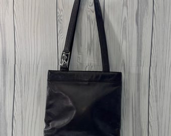 Bolso de hombro clásico vintage Ralph Lauren color marrón chocolate oscuro con logo