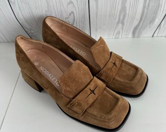 Nodaleto Square Toe Hazel Square Toe Pumps Suede Maat 39 (8.5) Italië Winkel