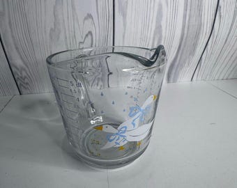 HTF Vintage Anchor Hocking Geese Measuring Cup Two Cup Liquid With Handle 1987