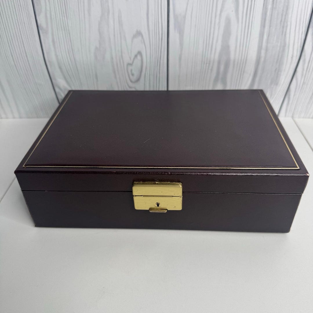 Vintage Swedish Design Phillip Jewelry Brown Leather Trinket Box Royal ...
