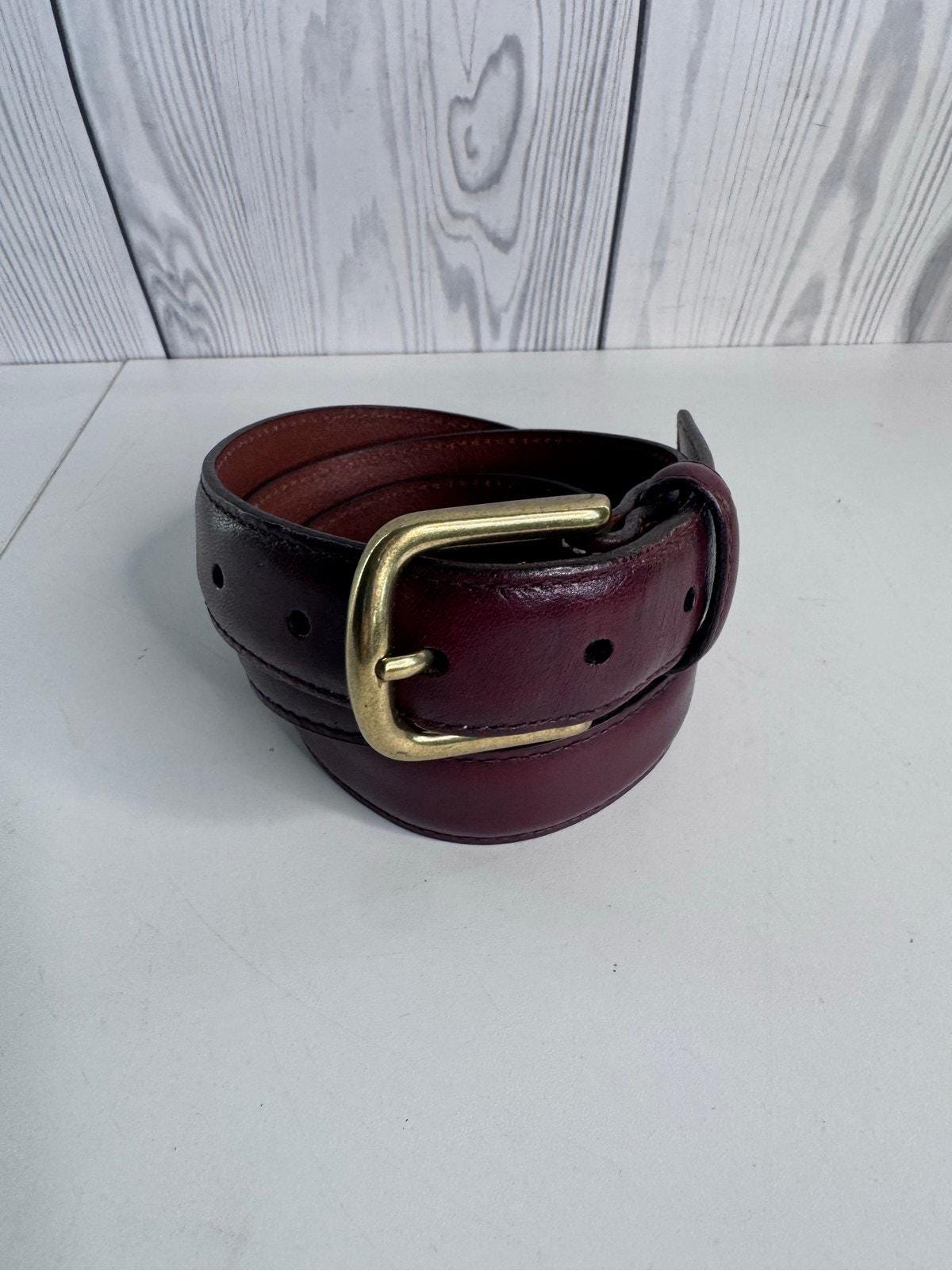 Classic Unisex L.L. Bean Dark Brown Leather Belt with Brass Buckle L.L. Bean Belts for Men with Vintage for sale | eBay main image 4
