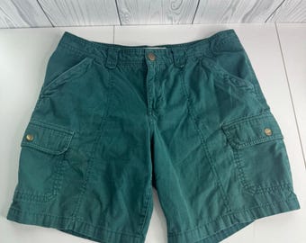 Pantalones cortos cargo vintage Eddie Bauer Seattle Green Ripstop para exteriores, talla 8 para mujer