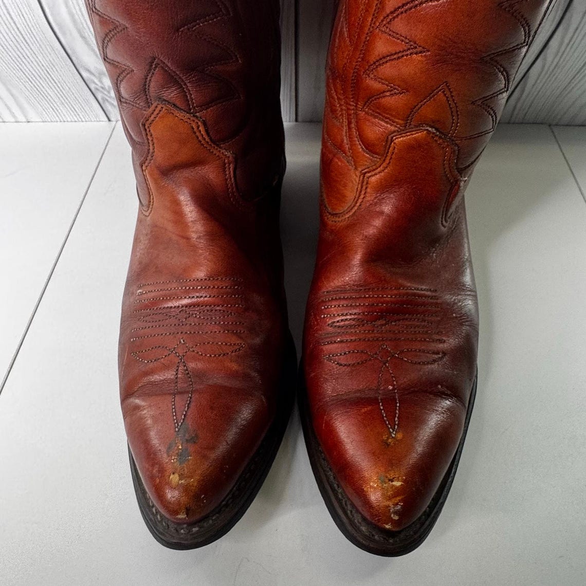 Vintage Biltrite Men’s Brown Leather Western Cowboy Boots 10D, foto 2 di 5