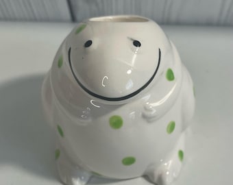 Bezaubernder Vintage Frosch Kerzenhalter Polka dots MCM Japan