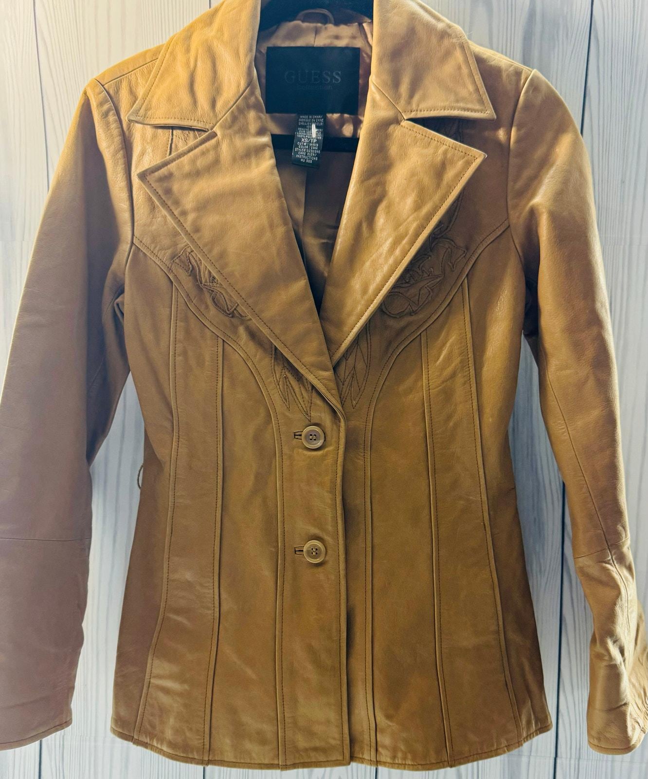 00s vintage GUESS レザージャケット　archive Vintage Guess Leather Jacket - Etsy