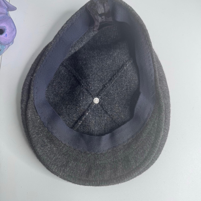 Gorra plana Kangol vintage de lana gris XL, estilo retro, ideal para conducir, estilo Ivy Cap, Inglaterra. imagen 4