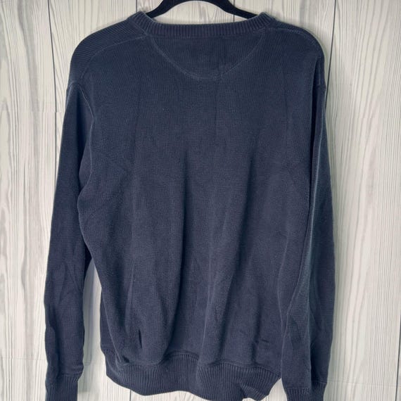 VTG 90's Eddie Bauer Sweater Men Med Navy Cotton … - image 3
