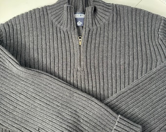 Vintage 90-tals Lands' End Quarter Zip Pull Over-tröja Gorpcore Tillverkad i USA XL