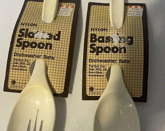Vintage Nylon Slotted Spoon and Basring SpoonSpoon 2" x 11" Dishwasher Safe USA