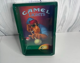 Cenicero de tabaco vintage de 1992 Camel Lights para cigarrillos Joe Cool para mesa de billar